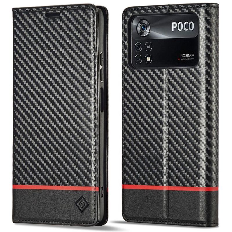 Cover Poco X4 Pro 5G Flip Cover Kulfiber Lc.imeeke