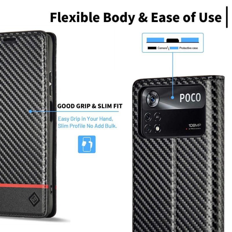 Cover Poco X4 Pro 5G Flip Cover Kulfiber Lc.imeeke