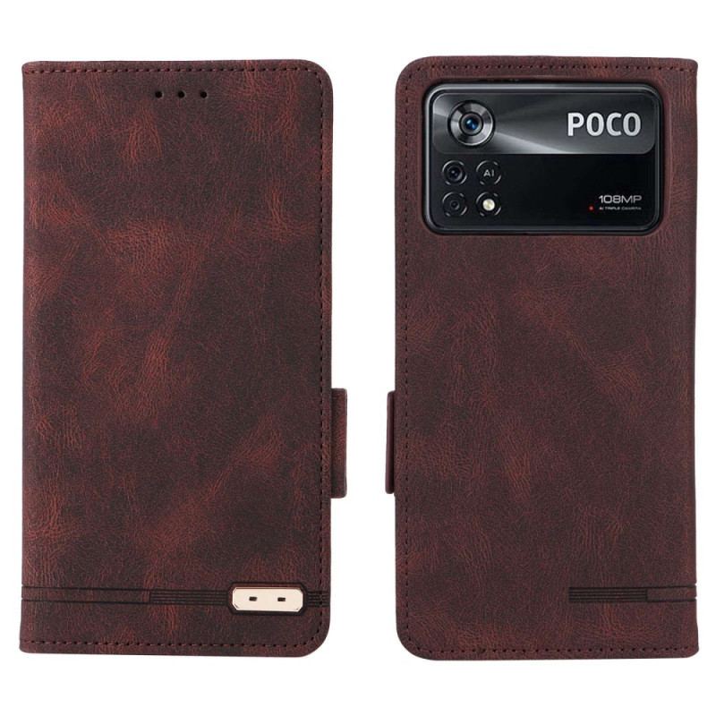 Cover Poco X4 Pro 5G Flip Cover Stilfuld Lædereffekt