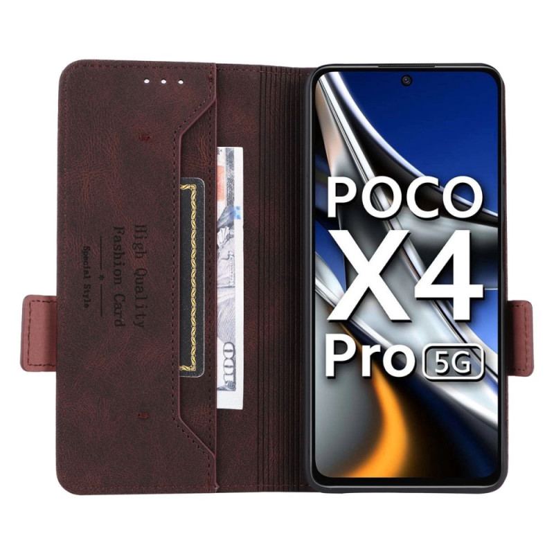 Cover Poco X4 Pro 5G Flip Cover Stilfuld Lædereffekt