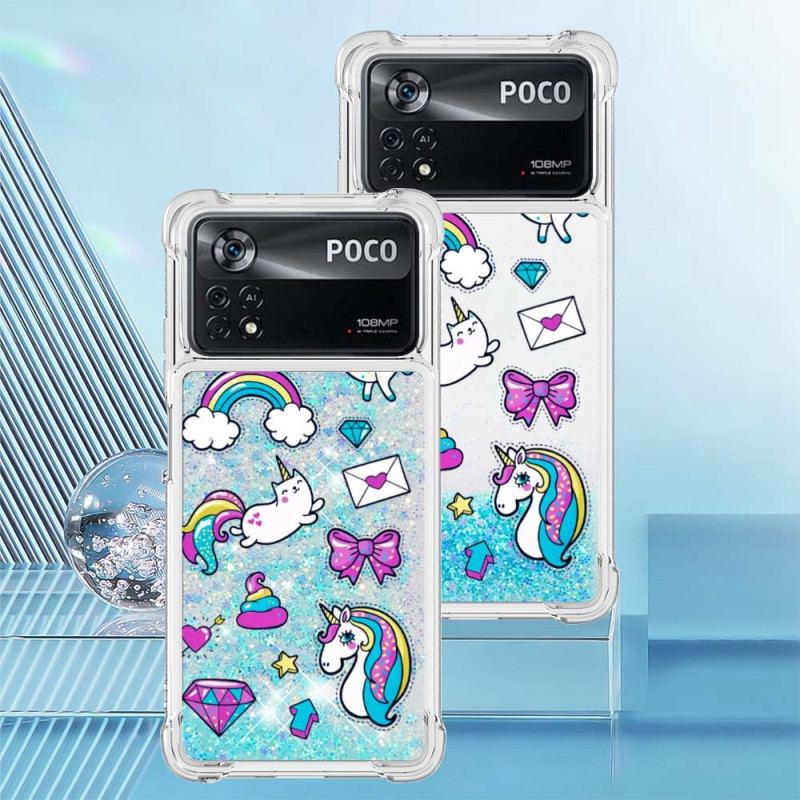 Cover Poco X4 Pro 5G Glitter Enhjørning