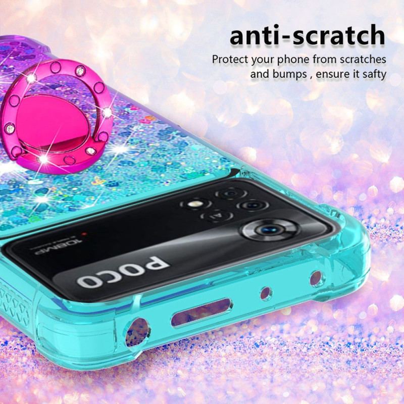 Cover Poco X4 Pro 5G Glitter Ring-bracket