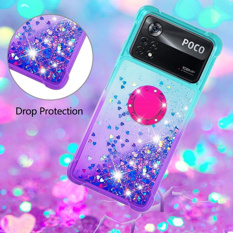 Cover Poco X4 Pro 5G Glitter Ring-bracket