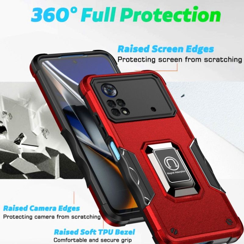 Cover Poco X4 Pro 5G Metal Effekt Ring-support