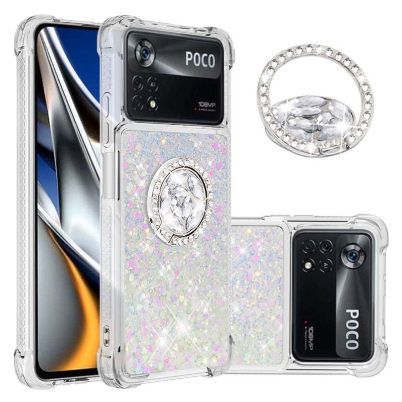 Cover Poco X4 Pro 5G Pailletter Med Ring-support