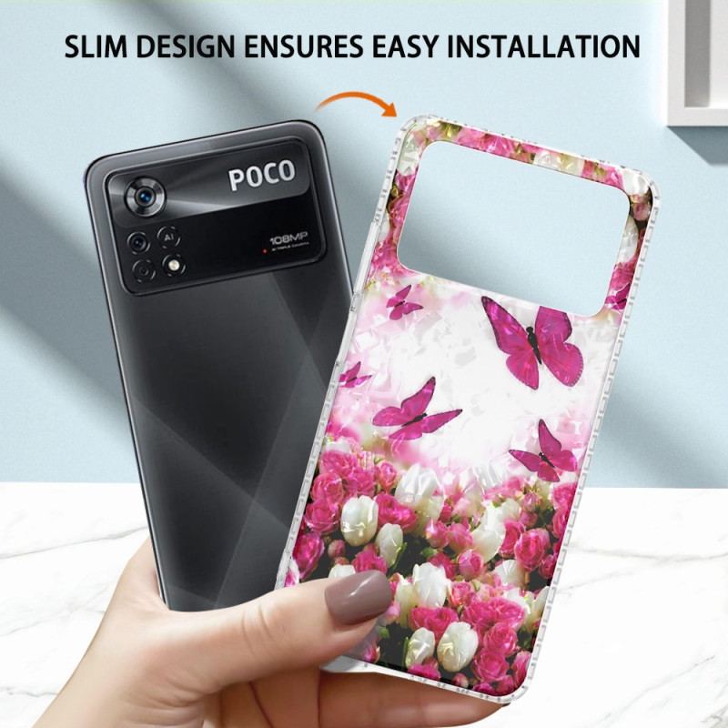 Cover Poco X4 Pro 5G Stilfulde Sommerfugle