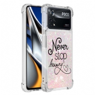 Cover Poco X4 Pro 5G Stop Aldrig Med At Drømme Om Glitter