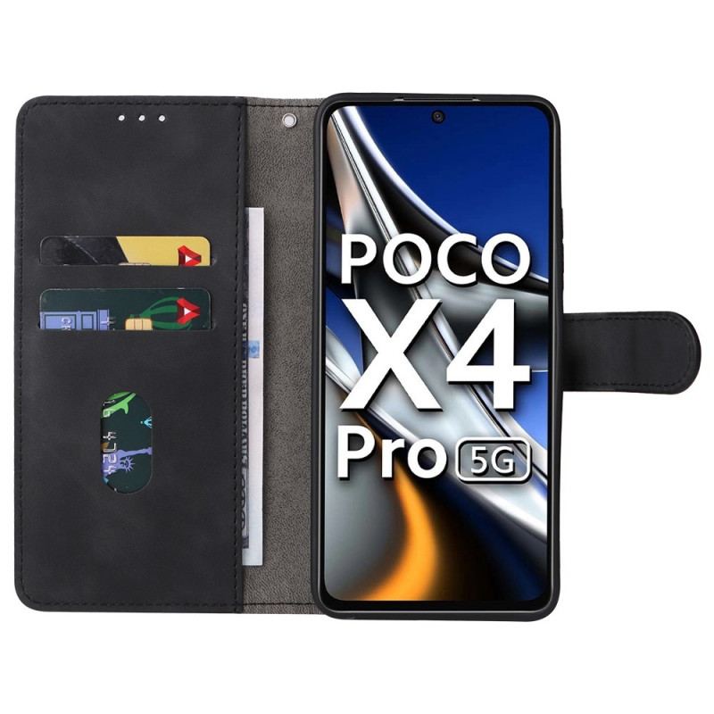 Flip Cover Poco X4 Pro 5G Almindelig Læderstil