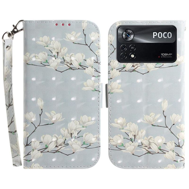 Flip Cover Poco X4 Pro 5G Blomstrende Grene