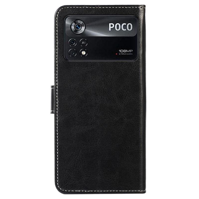 Flip Cover Poco X4 Pro 5G Couture Lædereffekt