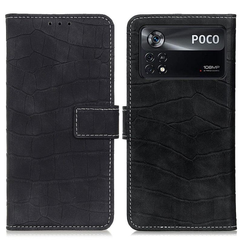 Flip Cover Poco X4 Pro 5G Krokodillehudseffekt