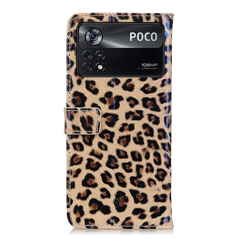 Flip Cover Poco X4 Pro 5G Leopard Hud Effekt