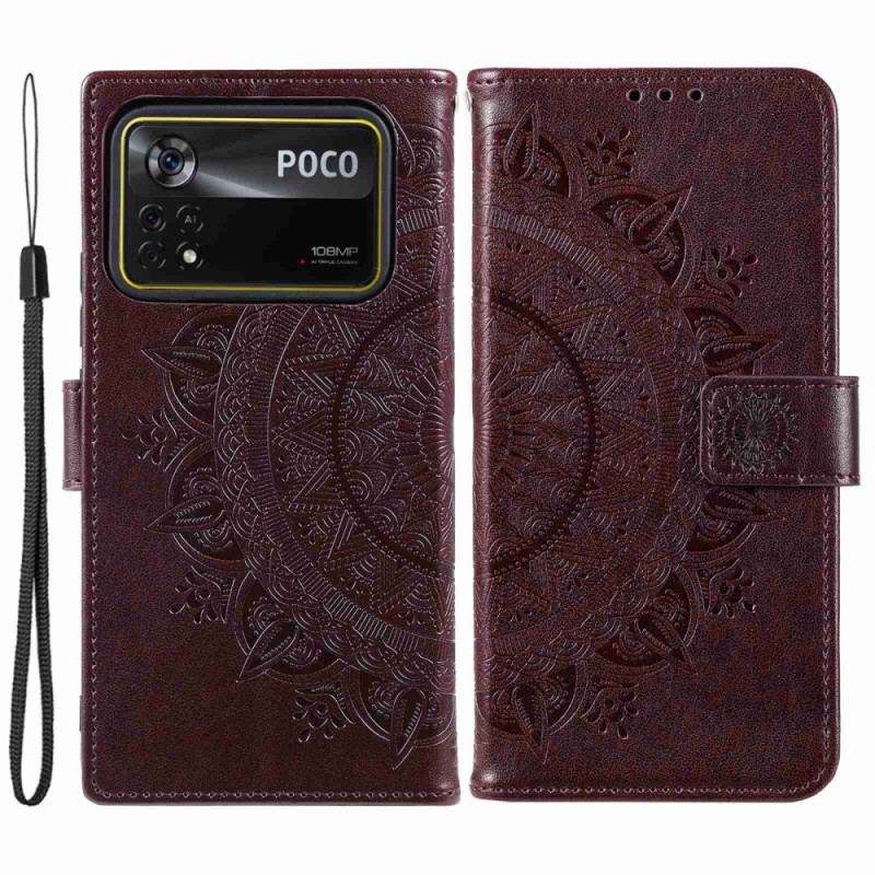 Flip Cover Poco X4 Pro 5G Mandala Sun Med Snor