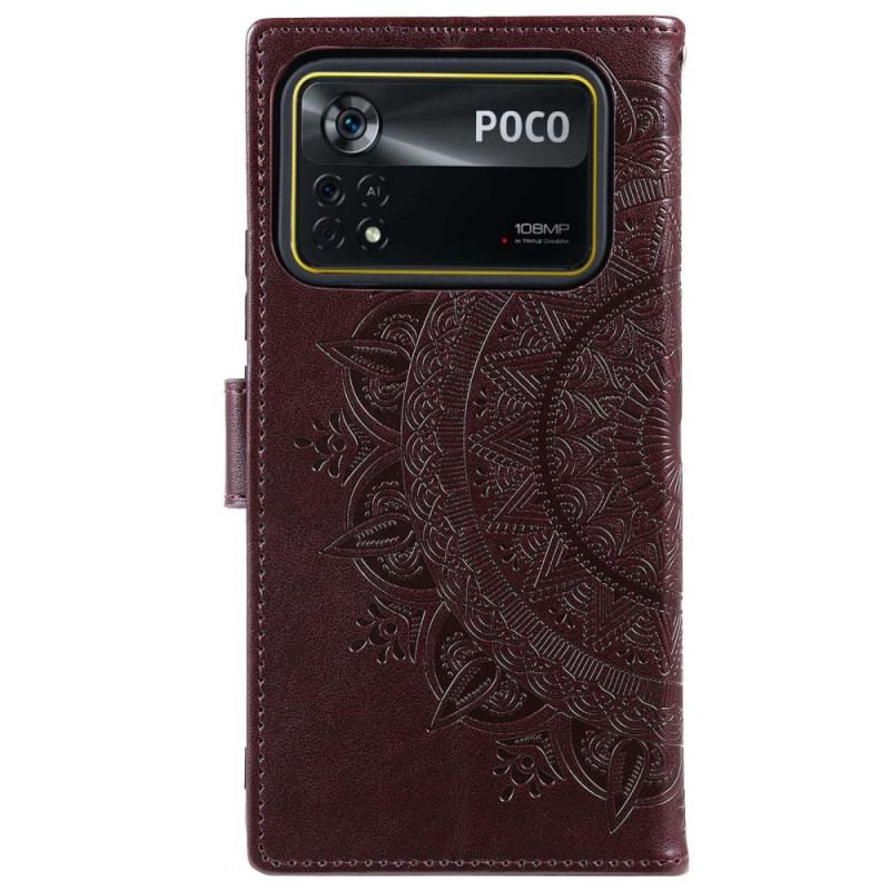 Flip Cover Poco X4 Pro 5G Mandala Sun Med Snor