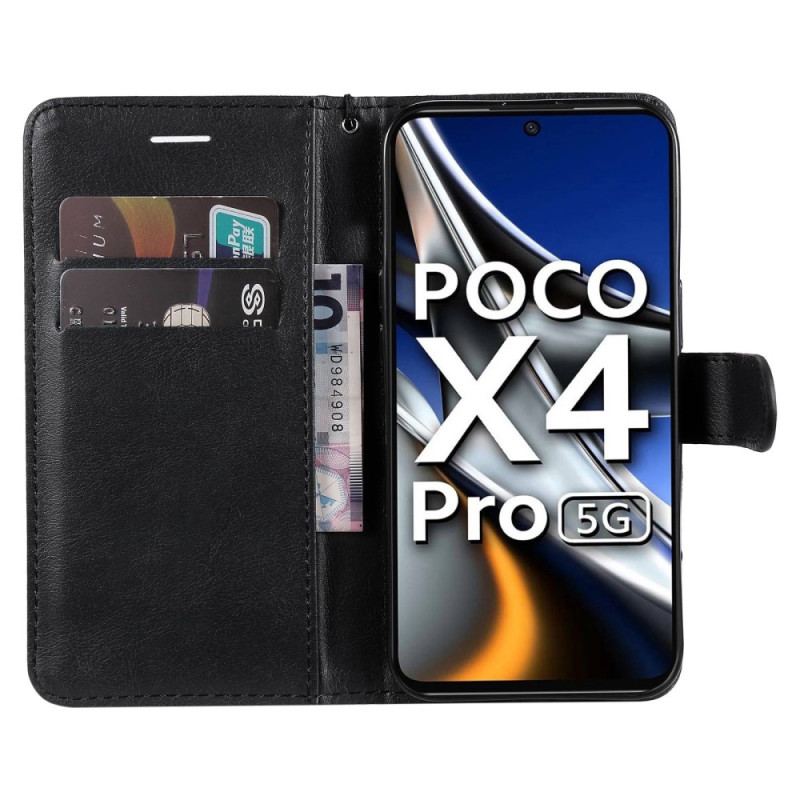 Flip Cover Poco X4 Pro 5G Med Snor Almindelig Med Rem