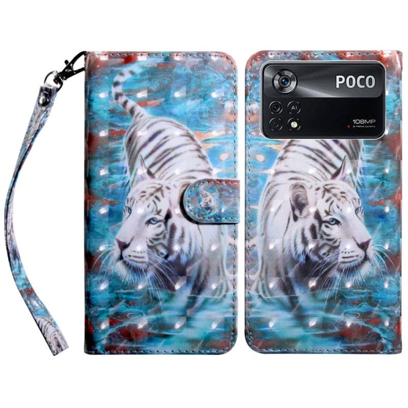 Flip Cover Poco X4 Pro 5G Med Snor Fantastisk Thong Tiger