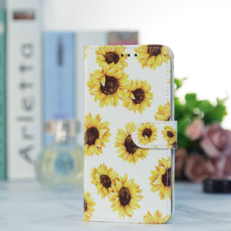 Flip Cover Poco X4 Pro 5G Med Snor Rem Blomster