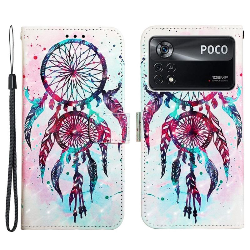 Flip Cover Poco X4 Pro 5G Med Snor Strap Dream Catcher