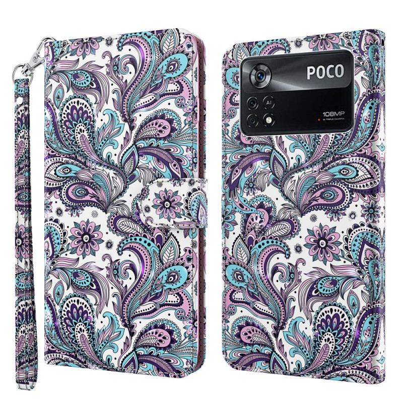 Flip Cover Poco X4 Pro 5G Med Snor Strappy Mønster