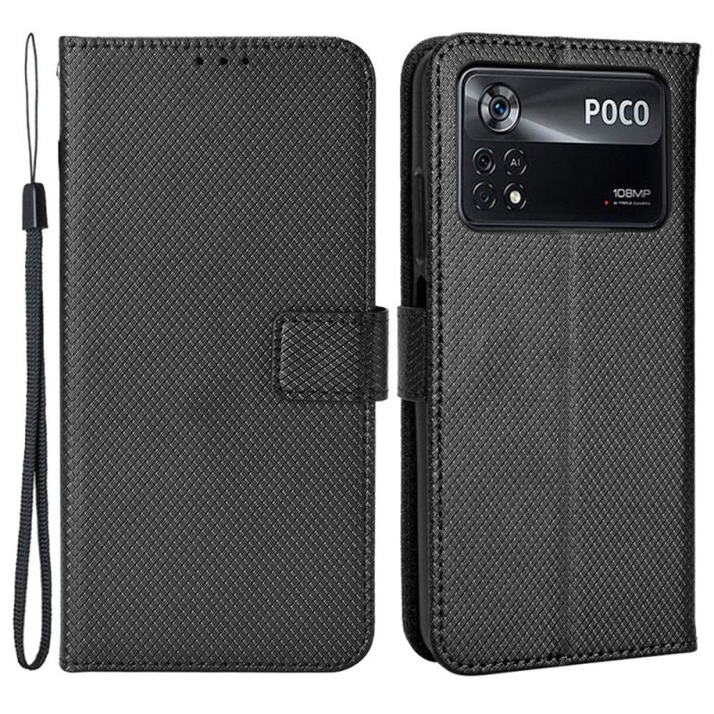 Flip Cover Poco X4 Pro 5G Med Snor Strappy Mønstre