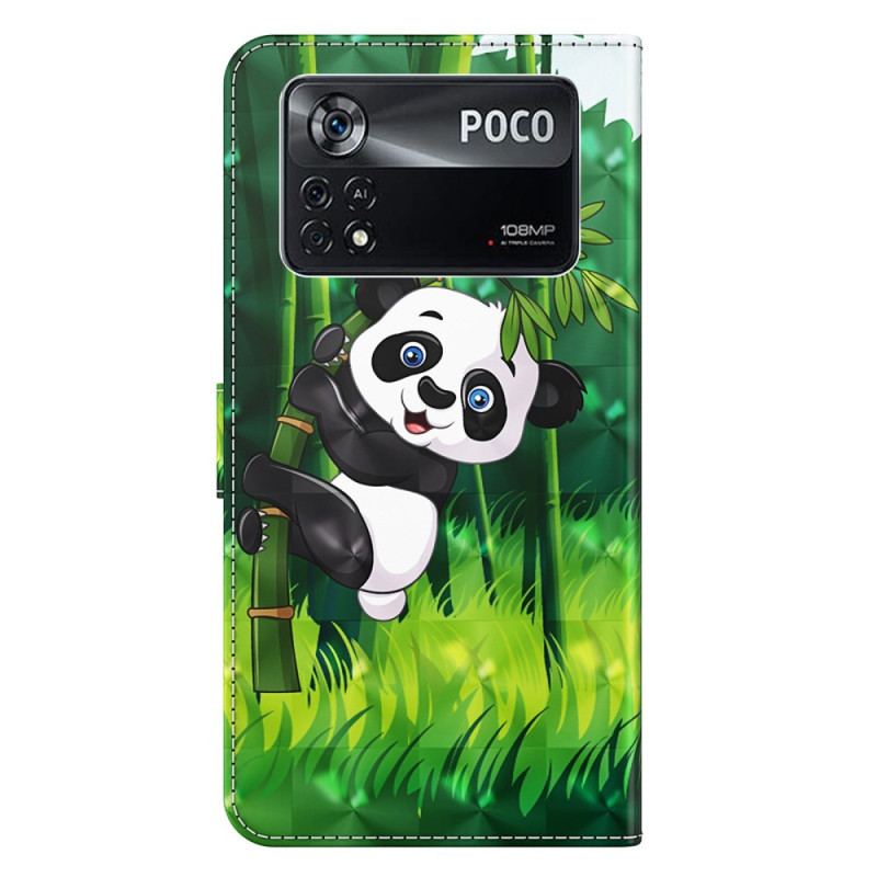 Flip Cover Poco X4 Pro 5G Med Snor Strappy Panda