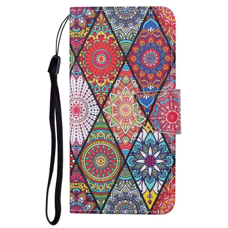 Flip Cover Poco X4 Pro 5G Med Snor Strappy Patchwork