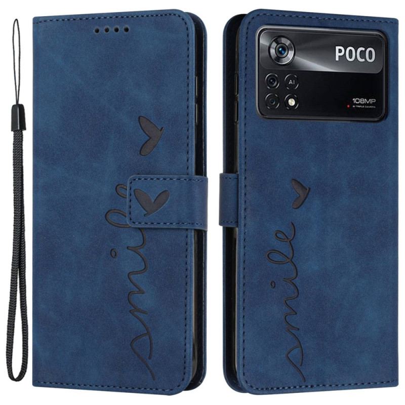 Flip Cover Poco X4 Pro 5G Med Snor Strappy Smil