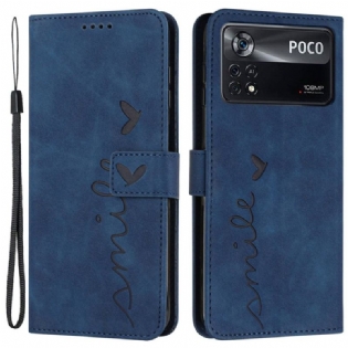 Flip Cover Poco X4 Pro 5G Med Snor Strappy Smil