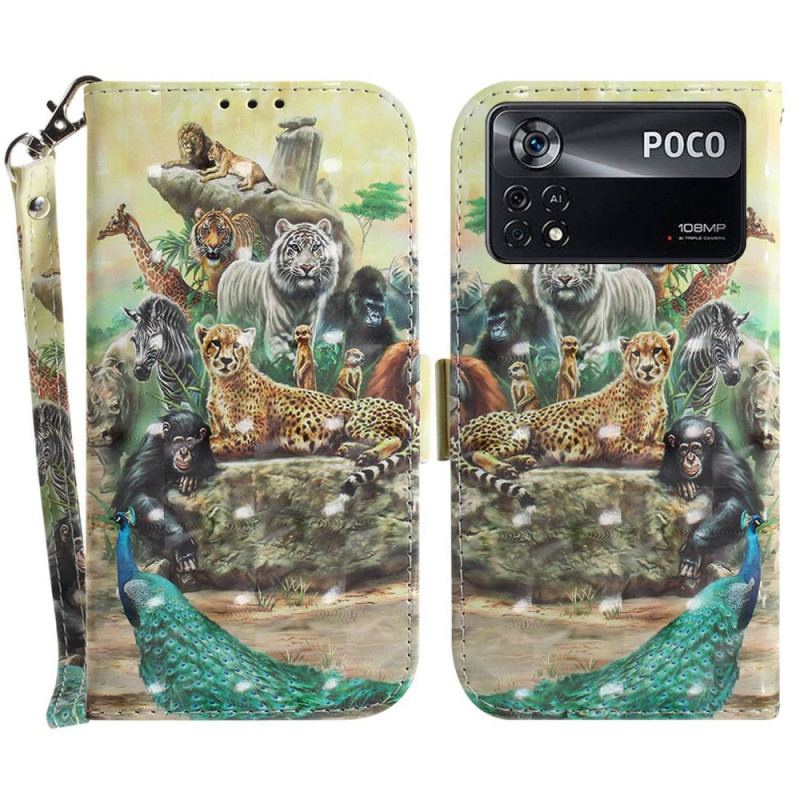 Flip Cover Poco X4 Pro 5G Med Snor Thong Safari