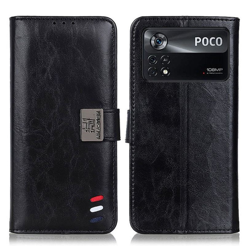 Flip Cover Poco X4 Pro 5G Sølv Lås