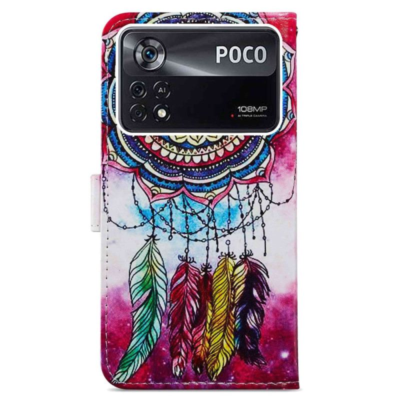 Læder Cover Poco X4 Pro 5G Med Snor Strap Dream Catcher