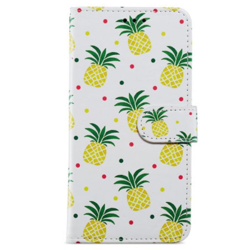 Læder Cover Poco X4 Pro 5G Med Snor Strappy Ananas