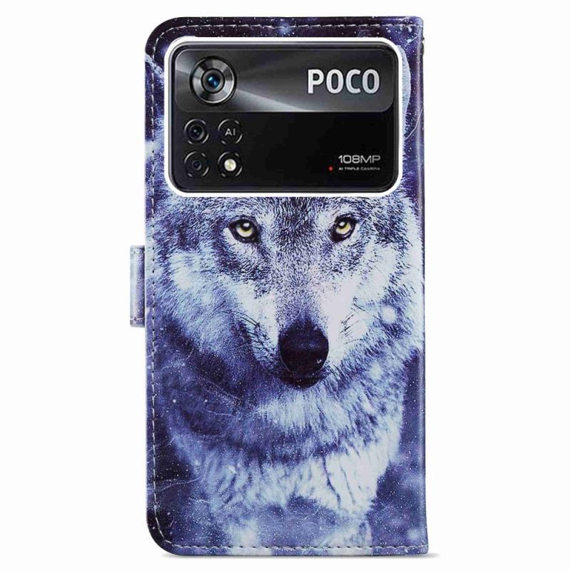 Læder Cover Poco X4 Pro 5G Med Snor Strappy Wolf