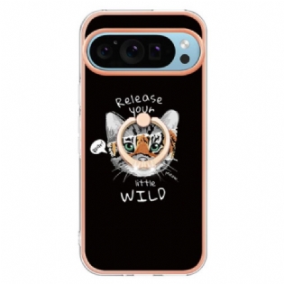 Cover Google Pixel 9 Telefon Etui Cat / Tiger Support Ring