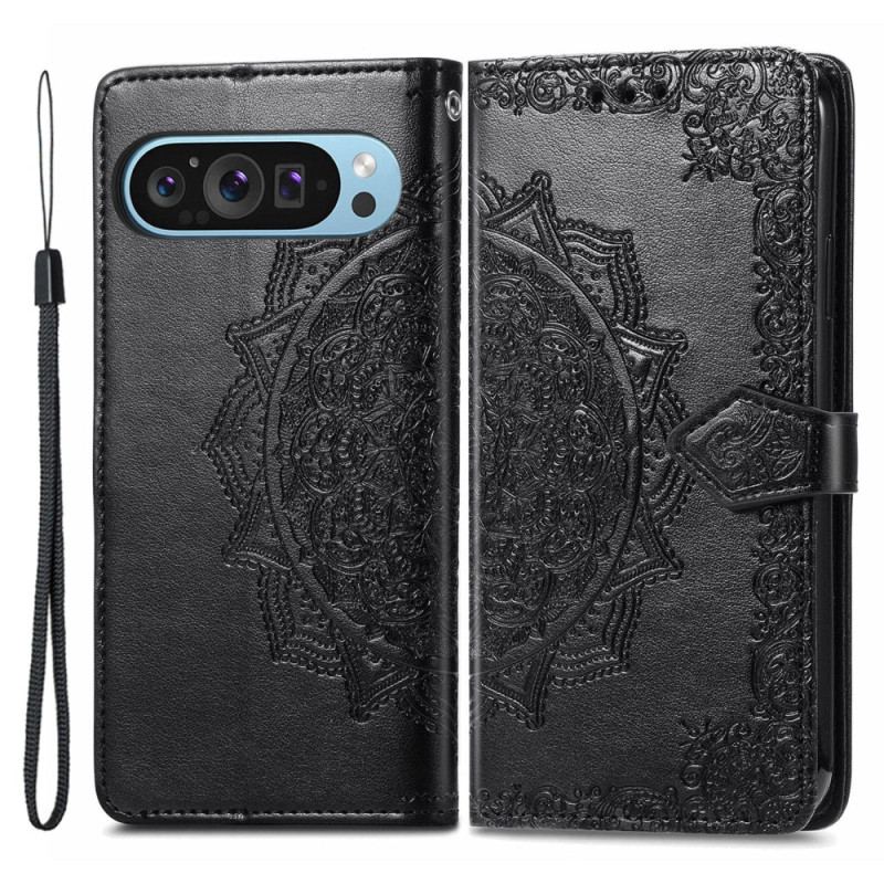 Flip Cover Google Pixel 9 Barok Mandala Med Rem