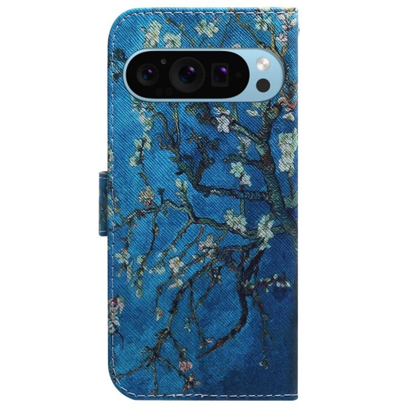 Flip Cover Google Pixel 9 Blomster Abrikos