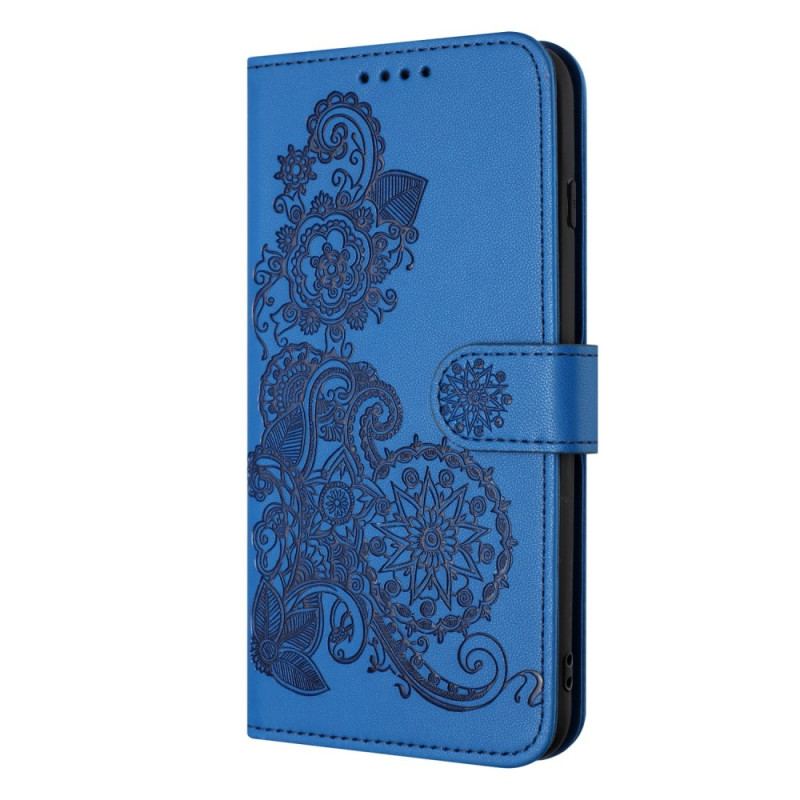 Læder Cover Google Pixel 9 Telefon Etui Mandala Blomster Med Rem