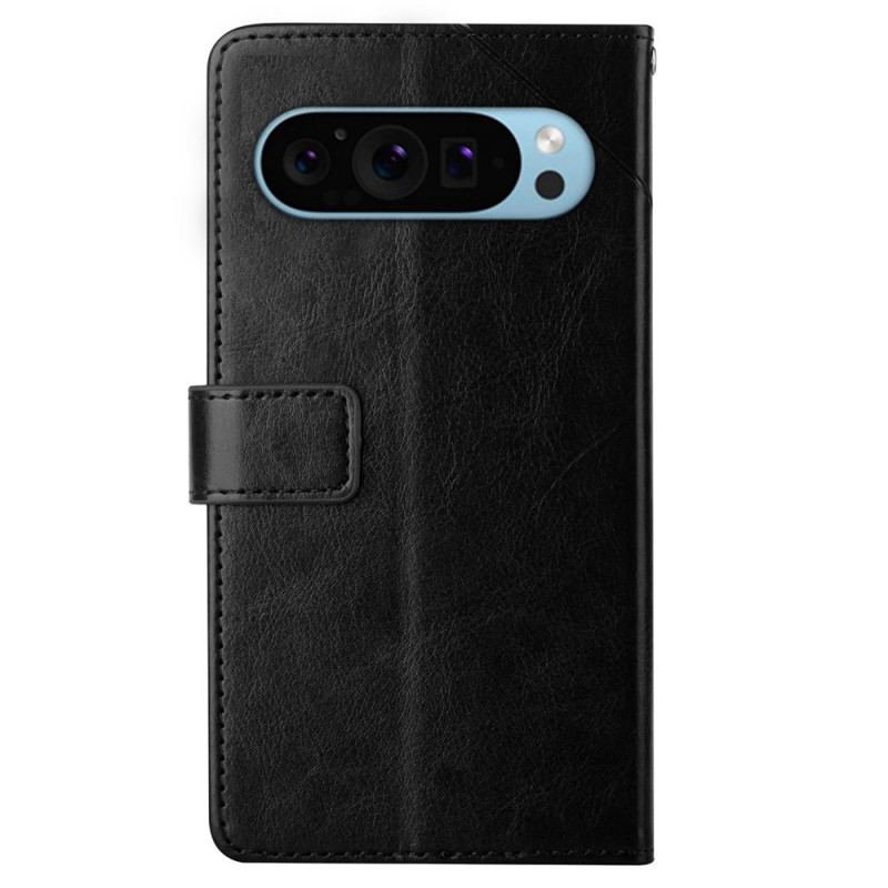 Læder Cover Google Pixel 9 Telefon Etui Y Strap Design