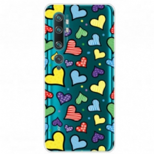 Cover Xiaomi Mi Note 10 / 10 Pro Flerfarvede Hjerter