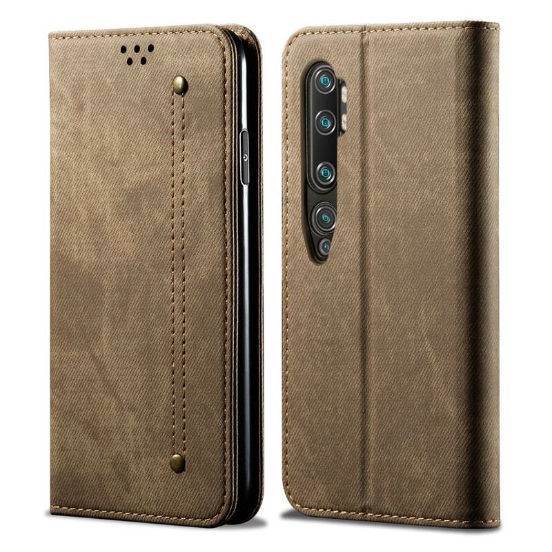 Cover Xiaomi Mi Note 10 / 10 Pro Flip Cover Denim Stof