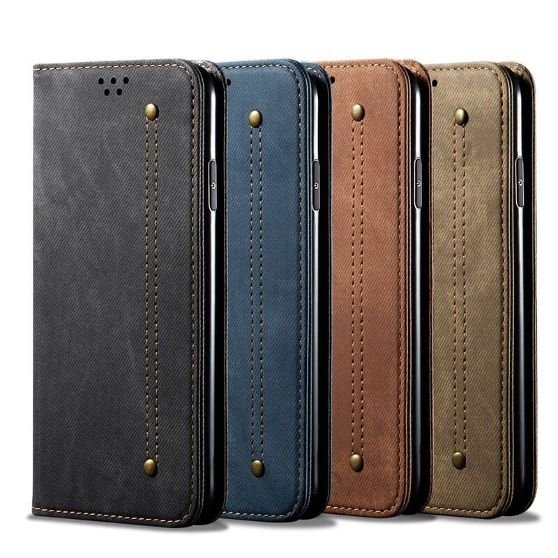 Cover Xiaomi Mi Note 10 / 10 Pro Flip Cover Denim Stof