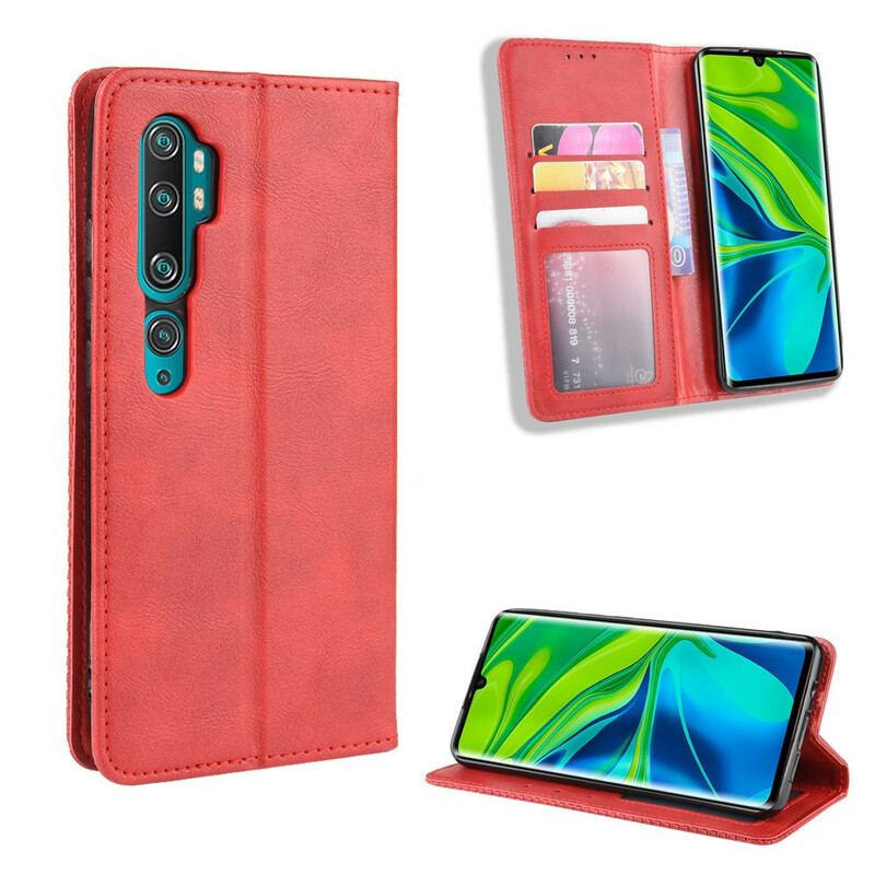 Cover Xiaomi Mi Note 10 / 10 Pro Flip Cover Stiliseret Vintage Lædereffekt