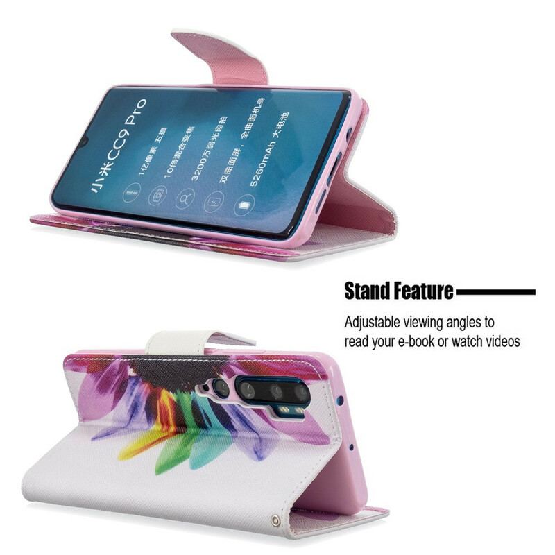 Flip Cover Xiaomi Mi Note 10 / 10 Pro Akvarel Blomst