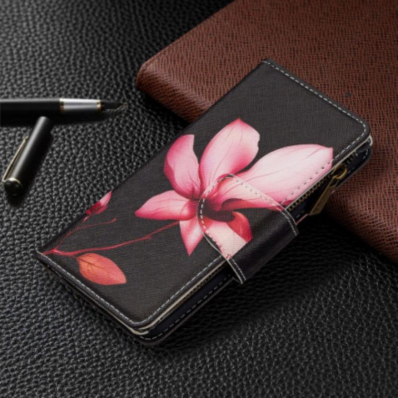 Flip Cover Xiaomi Mi Note 10 / 10 Pro Blomsterlomme Med Lynlås