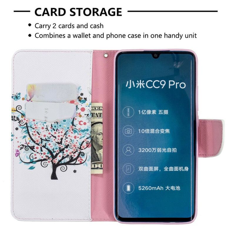 Flip Cover Xiaomi Mi Note 10 / 10 Pro Blomstret Træ