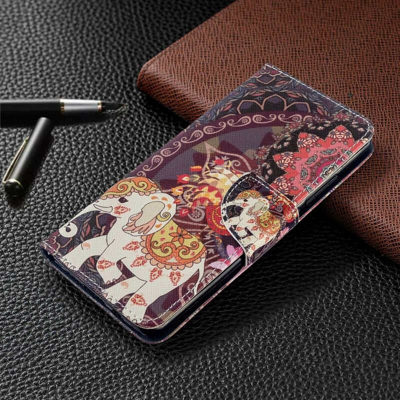 Flip Cover Xiaomi Mi Note 10 / 10 Pro Indiske Elefanter