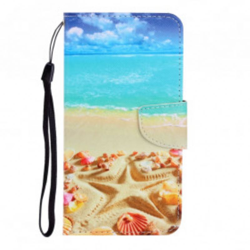 Flip Cover Xiaomi Mi Note 10 / 10 Pro Med Snor Lanyard Beach