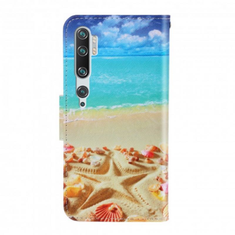 Flip Cover Xiaomi Mi Note 10 / 10 Pro Med Snor Lanyard Beach