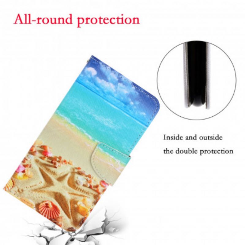 Flip Cover Xiaomi Mi Note 10 / 10 Pro Med Snor Lanyard Beach