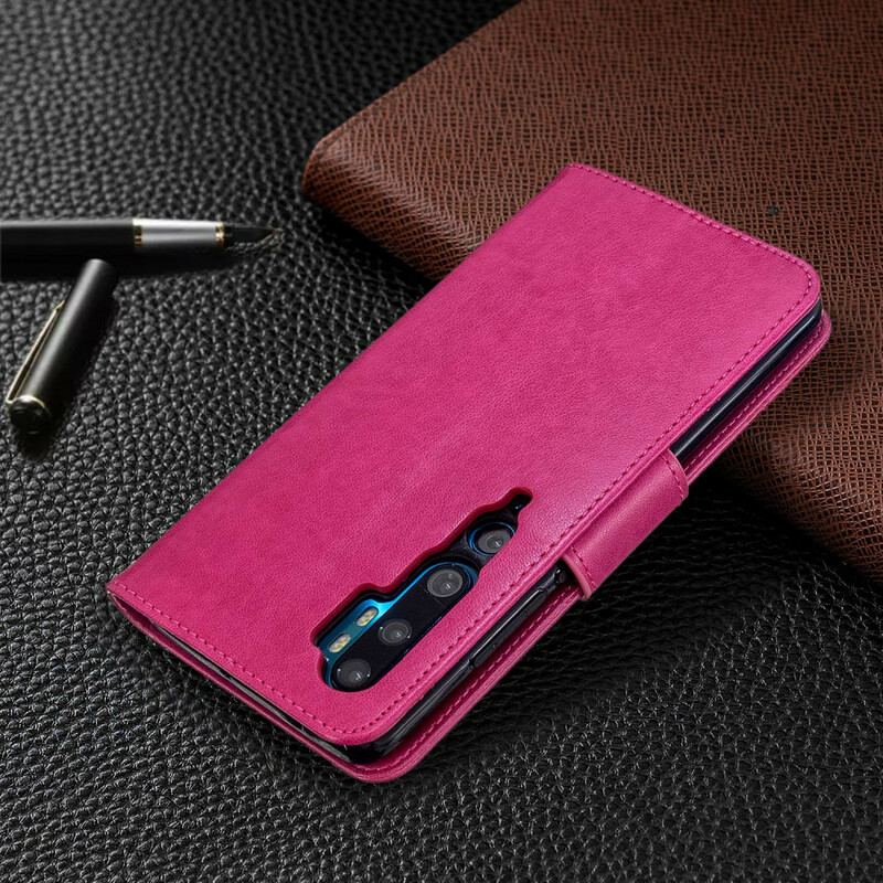 Flip Cover Xiaomi Mi Note 10 / 10 Pro Med Snor Sommerfugle Trykt Strappy